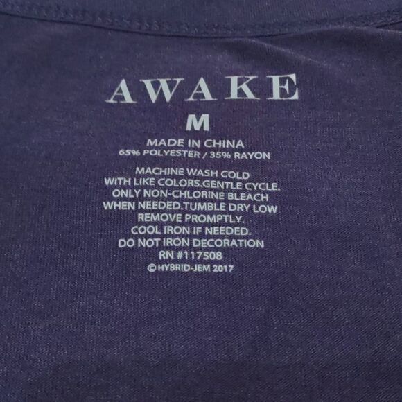 New Awake Size M Navy top with cuff sleeves, pink Nope Not Today - Picture 5 of 6